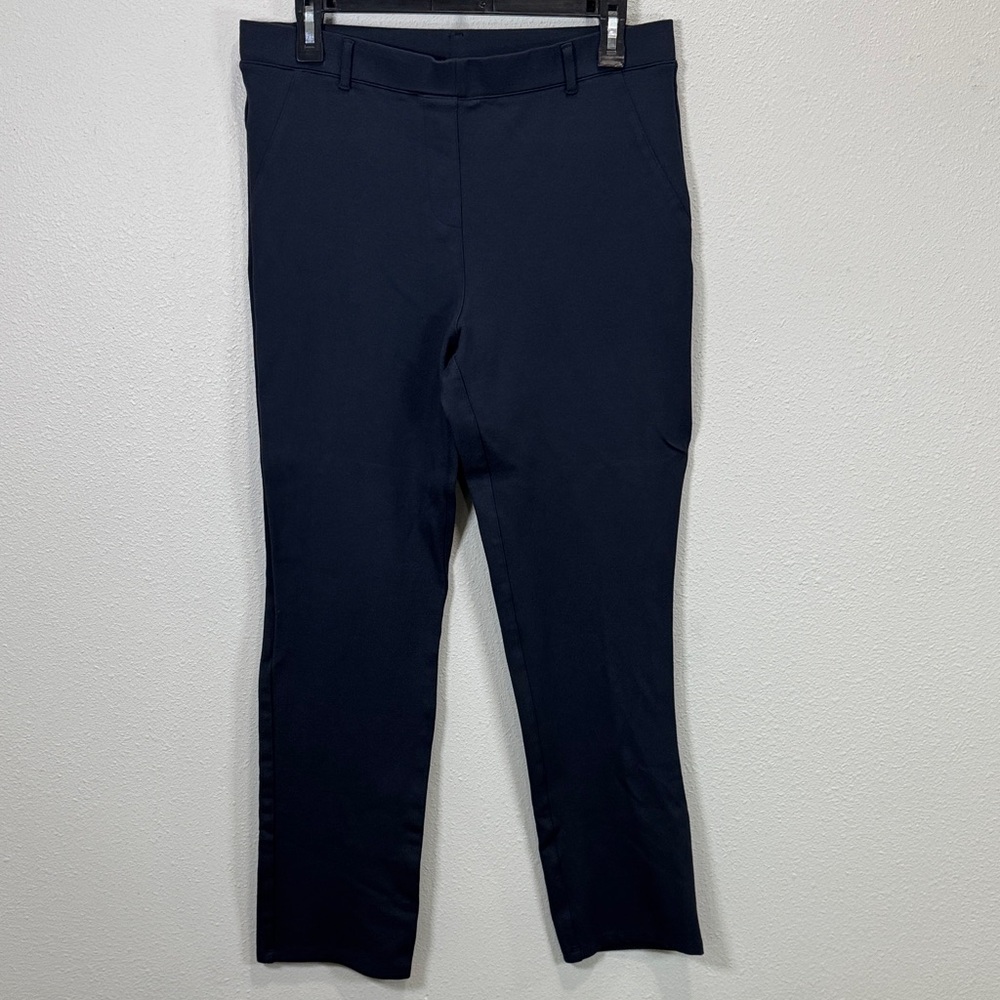 Quince Midnight Blue stretchy wide leg pant